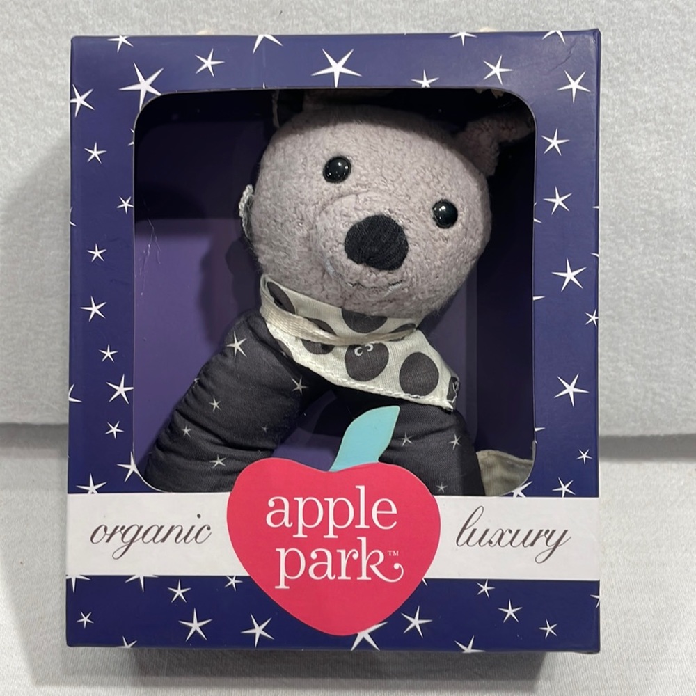 Apple Park Organic Luxury Baby Rattle NEW! Organic Pattered Bat Rattle